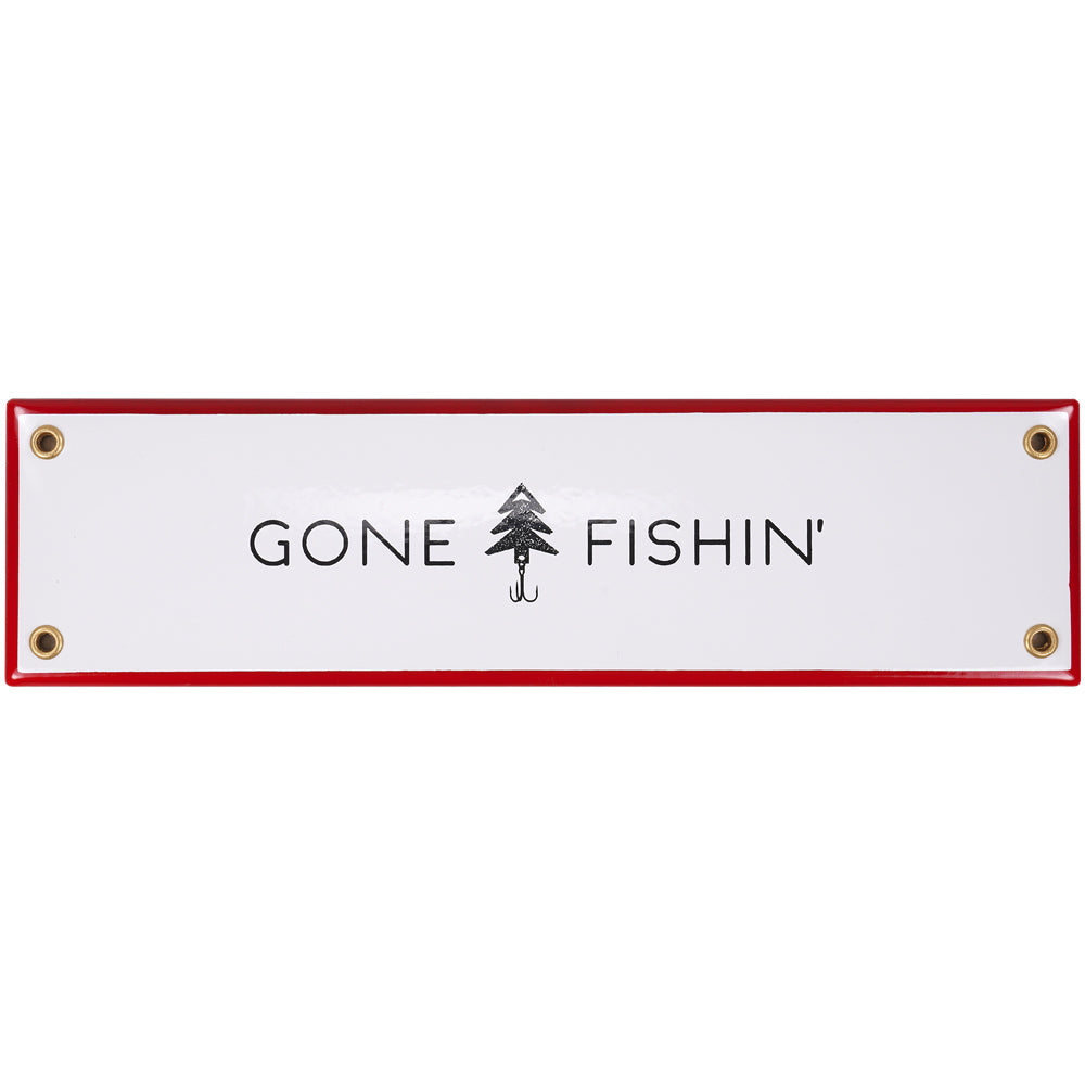 Gone Fishin' Enamel Wall Sign
